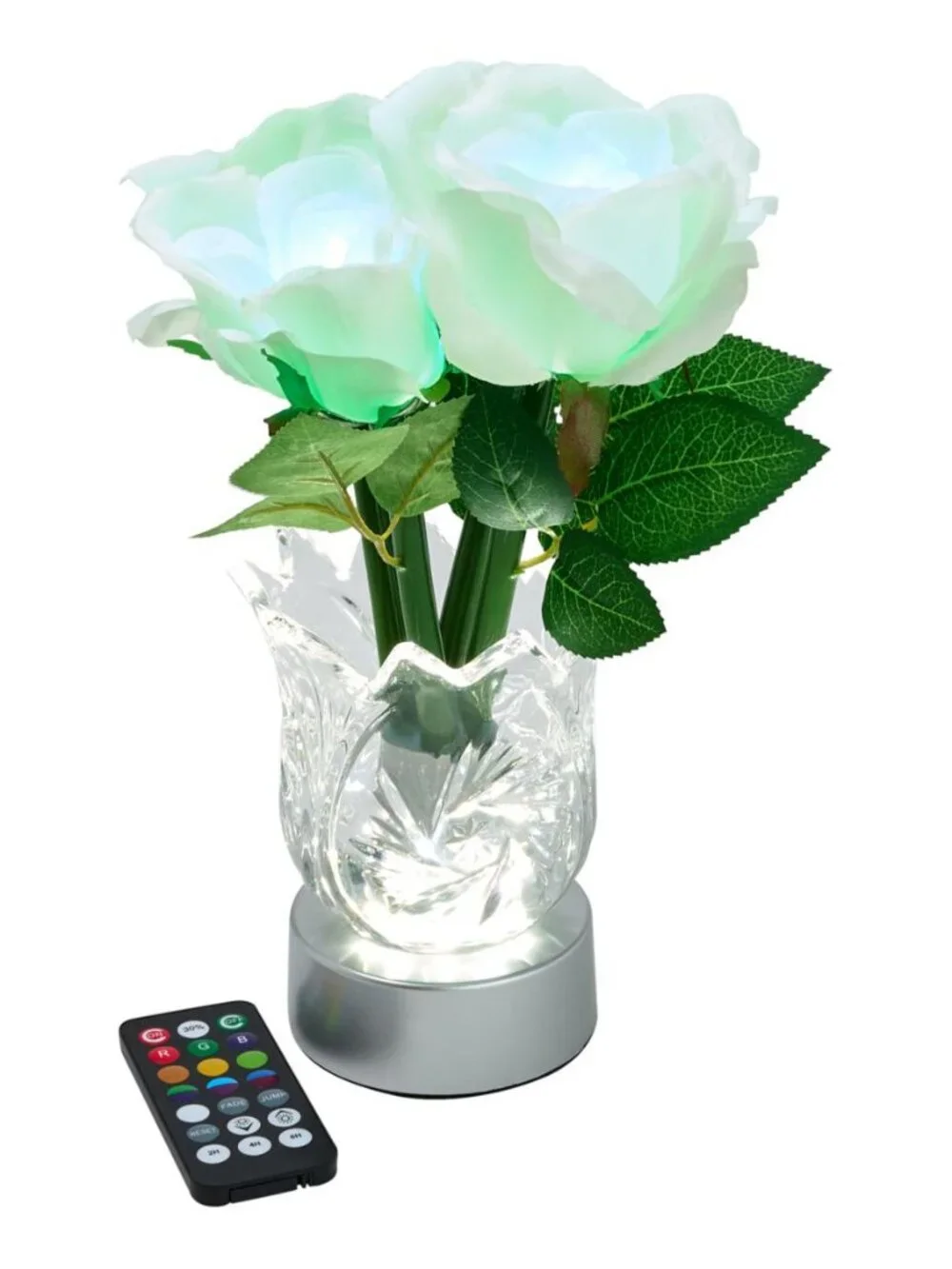 Living Glow Rechargeable LED Color Changing Flower Light Rose Lamp